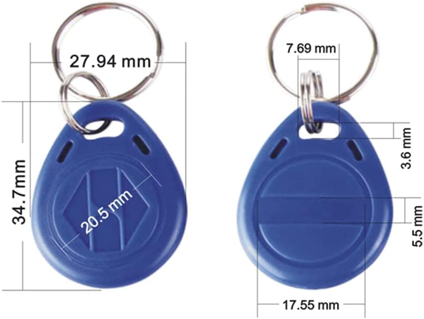 MINDRFID T5577 RFID Key Fob 125KHz Proximity ID Card Key Tags, Read and Rewirtable Keyfobs (10 PCS)