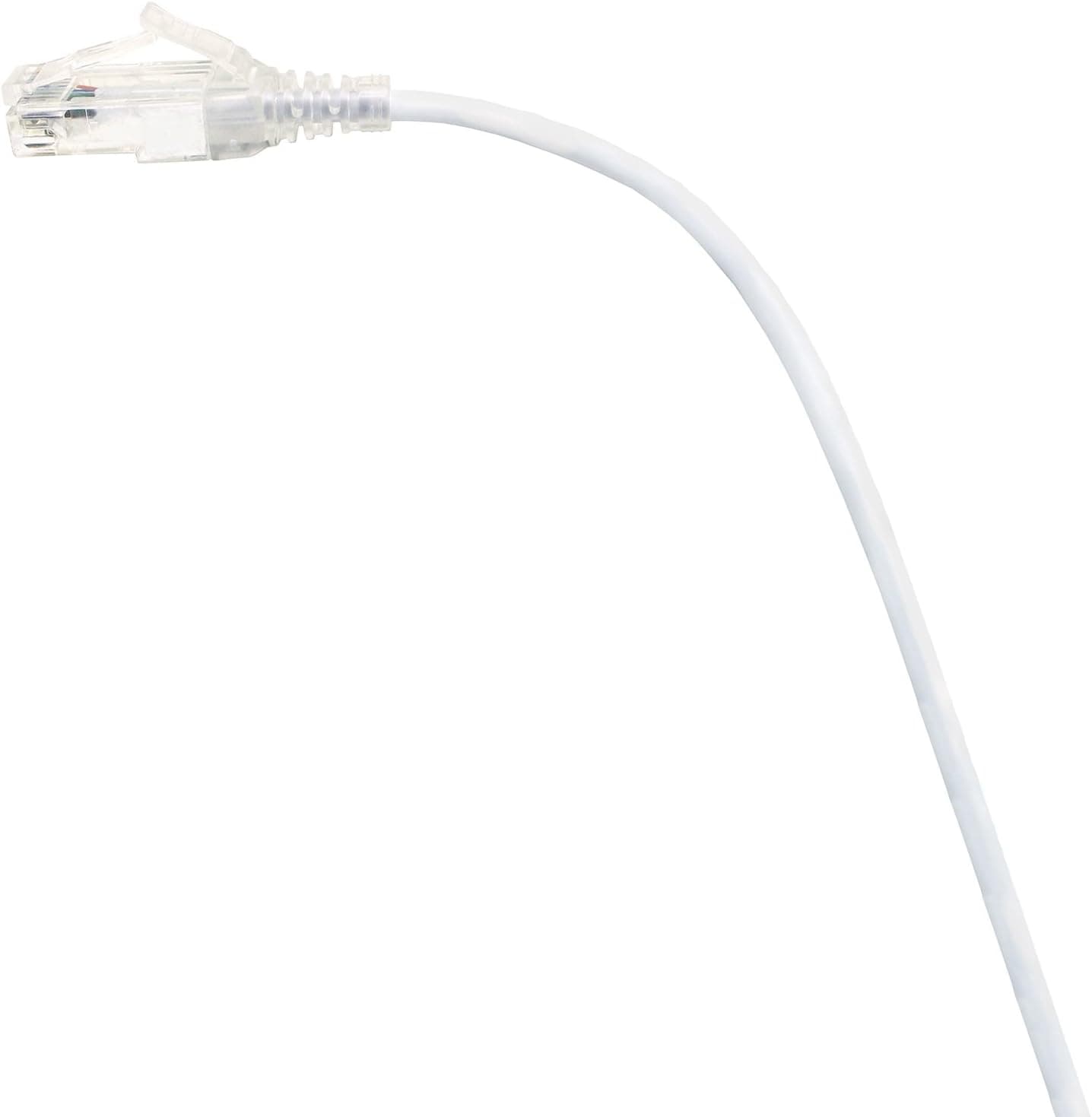 Shaxon Slim Jacket Cat6 Patch Cord, 28AWG, Finger Boot, 15', White (UL728-815WT-CGB)