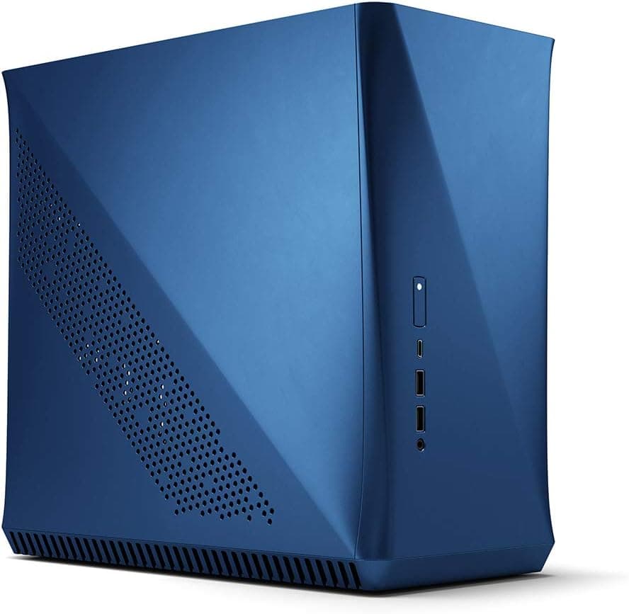 Fractal Design Era ITX Cobalt – Tempered Glass Top Panel – Mini-ITX Computer Case – Small Form Factor – Water-Cooling Ready – USB Type-C - Aluminium