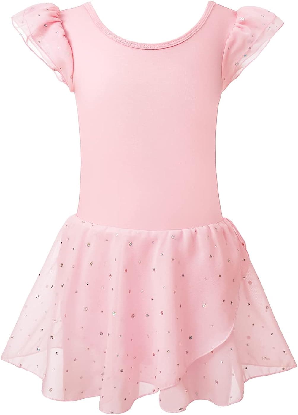 Dancer queen Long Sleeve Ballet Leotards for Girls Dance Leotard with Sparkles Tutu for 3-9 Years Old Girl