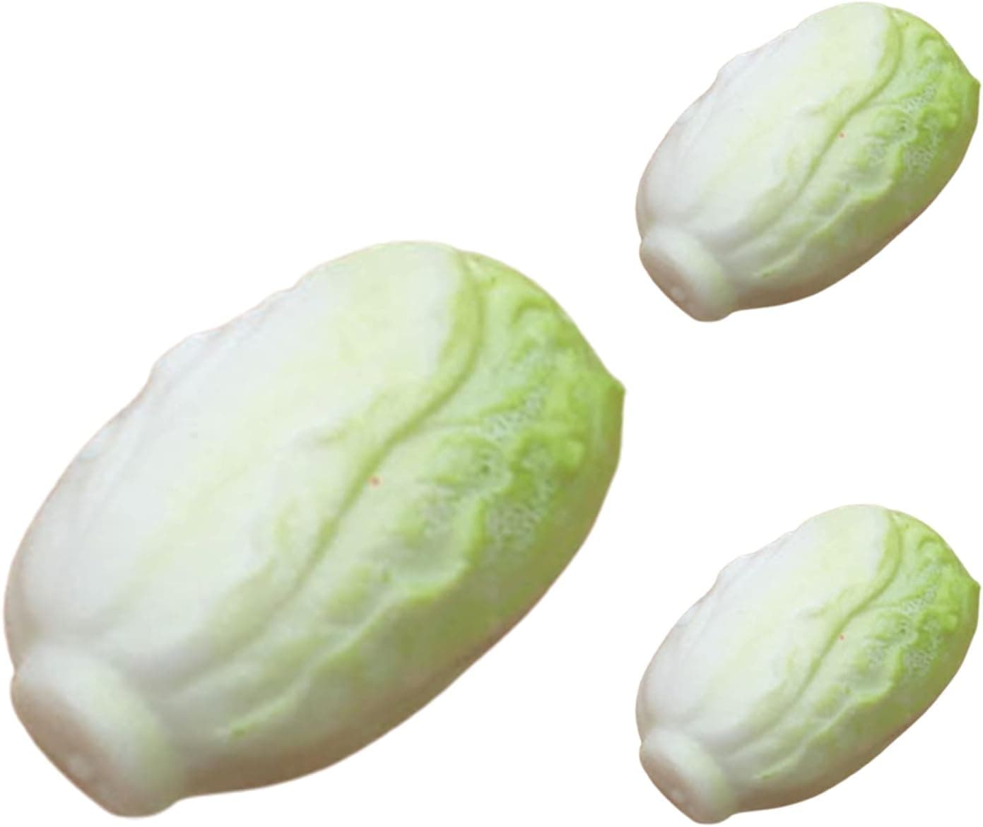 NarutoSak High Simulation Accessories 3Pcs Dollhouse Vegetables Mini Cabbage PVC Radish Dollhouse Decoration for Kitchen Scene B