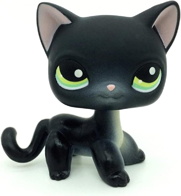 Mini Pet Shop. LPS Toys #336 Black Short Hair Kitty Cat Loose Toy.
