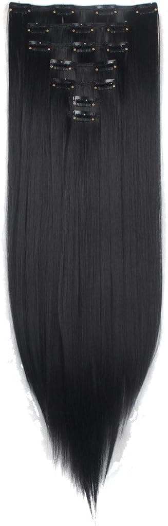 Clip in Hair Extensions Straight Wavy Synthetic Hairpiece