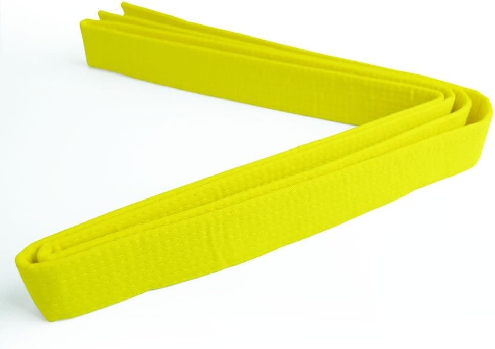 Gazray Yellow Martial Arts Double Warp Solid Taekwondo Karate Judo Belt Size 000-8