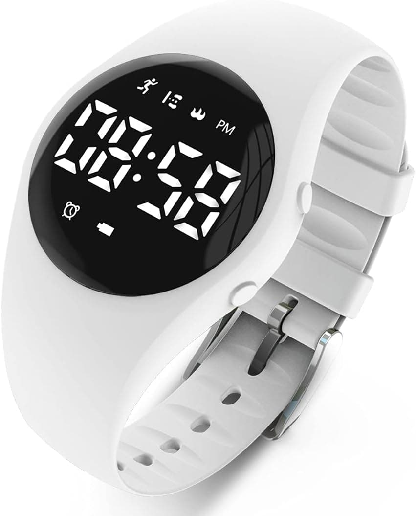 Led Digital Pedometer Watch , Digital Steps Tracker , Non-Bluetooth, Vibrating Alarm Clock, Stopwatch, Great Gift for Children Teens Girls Boys Women