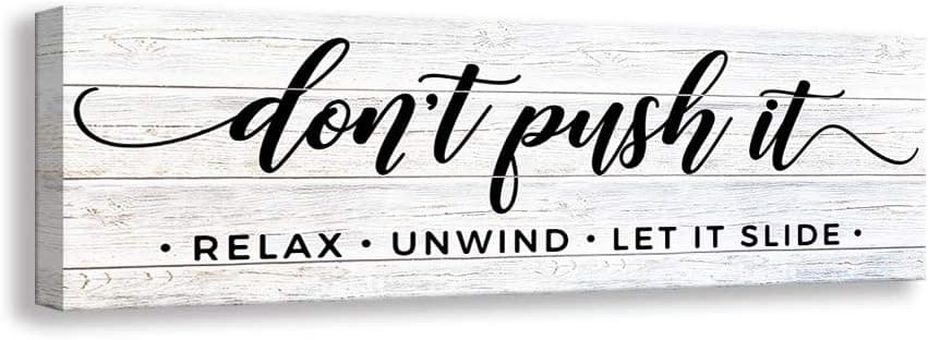 Kas Home Funny Vintage Bathroom Canvas Wall Art | Rustic Bathroom Prints Decorative Signs Framed | Restroom Washroom Wall Decor (5.5 x 16.5 inch, Funny - D2)