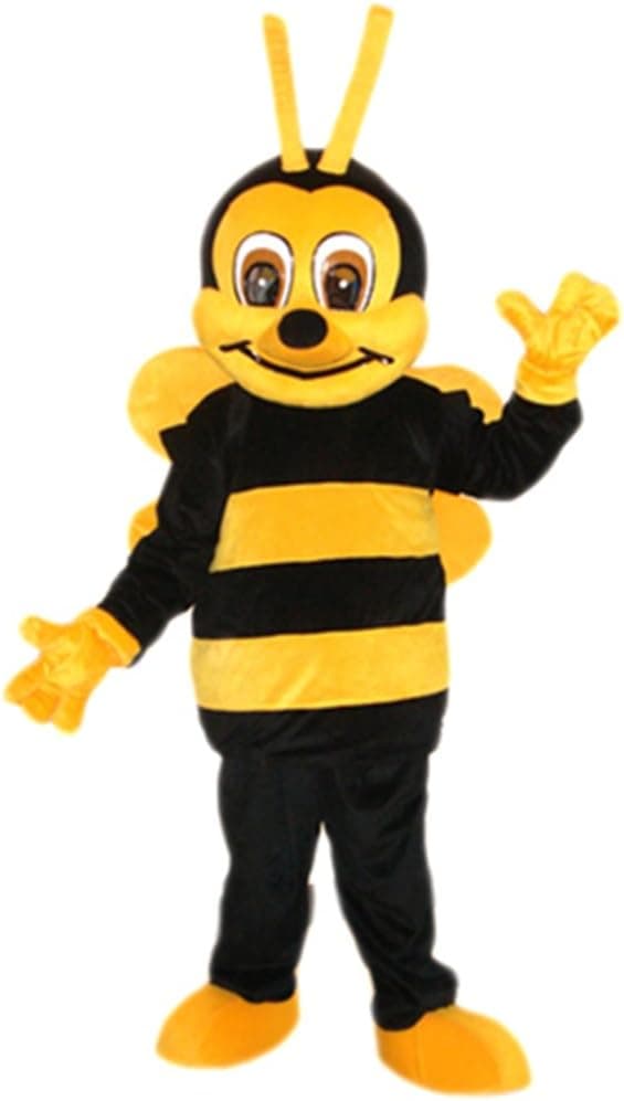 MascotShows Bee Adult Mascot Costume Adult Size Halloween Fancy Dress Suit
