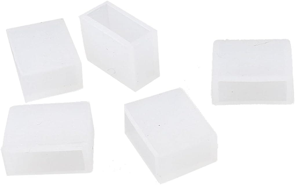 uxcell Silicone Waterproof LED Strip Light End Cap Cover 10mm Width 5 Pcs White