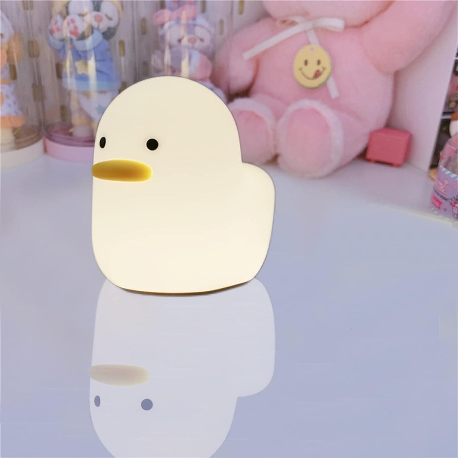 Duck Night Light, Cute Animal Duck Lamp Silicone Night Light with Touch Sensor for Kids