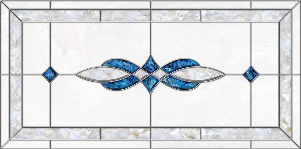 Decorative Fluorescent Light Covers - Stained Glass 11 - Blue Pearl - 2-PACK