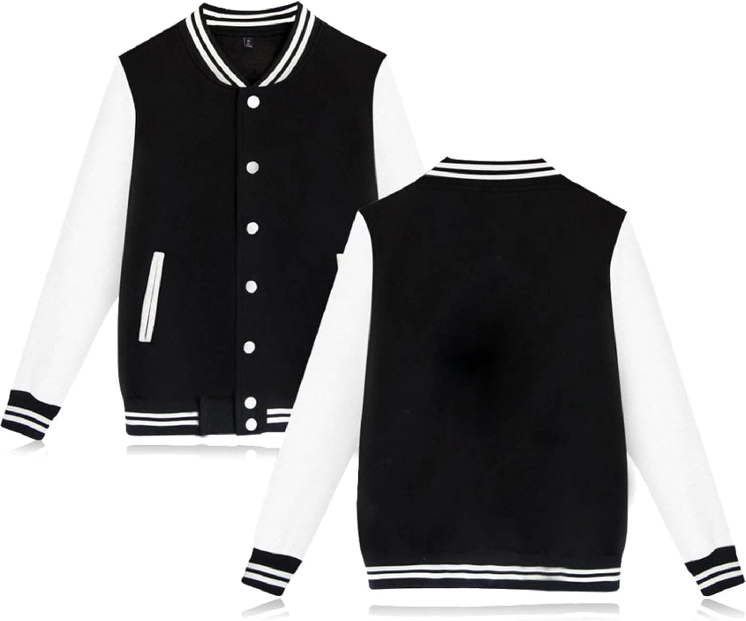 Women's Men's Varsity Baseball Jacket Casual Letterman Bomber Jacket Windbreaker Lightweight Jacket Sweatshirt Coat