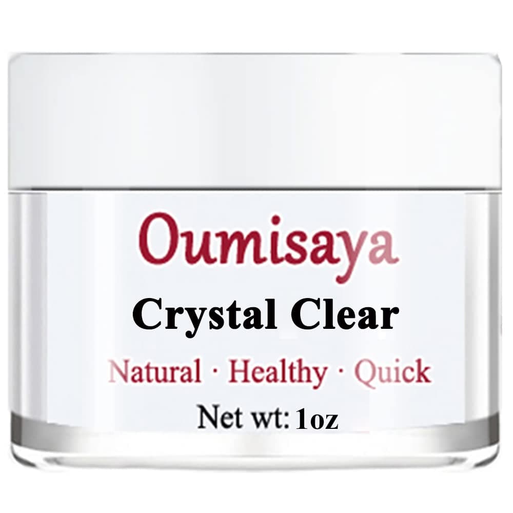 Oumisaya Crystal Clear Nail Dip Powder 1OZ Clear Base Top Coat Powder