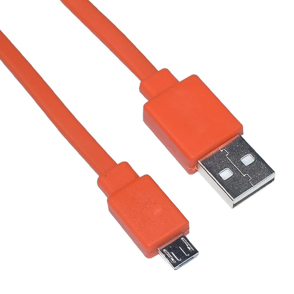 Learsoon Micro USB Flat Cord Fast Charger Cable Compatible with JBL Flip 2 Flip 3 Flip 4 Charge 3 and Logitech UE BOOM3 Speaker 22AWG Android Phones(Orange)