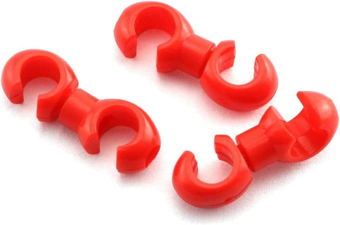 HJ Garden 12pcs Bicycle Cable Clips Rotating S-Hook Organizer Bike MTB Brake Gear Housing Fixing Holder Guide S Style Buckle Clips(Red)