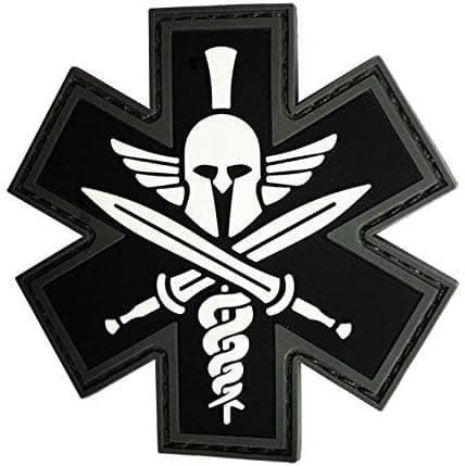 TacMorale PVC Tactical EMS Patch Black and Gray, 2 ¾”
