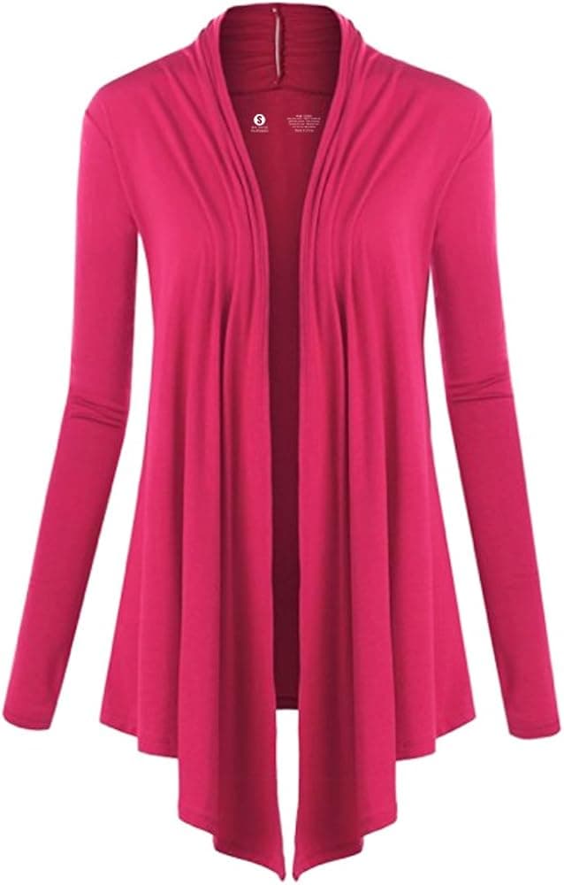 CLOYA Womens Long Sleeve Draped Open Front Cardigan