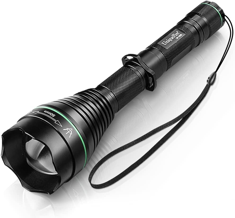 UniqueFire 1508 IR Flashlight 940NM,IR Illuminator Infrared Light Night Vision Flashlight, T50 (50MM) Convex Lens Focus Adjustable LED Torch with Interchangeable Torch Head System