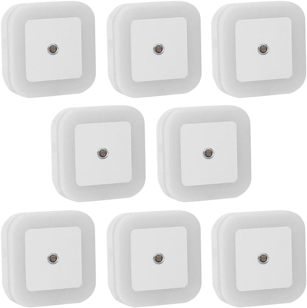 8PCS LED Night Light, ARTHOME 0.5W Plug in LED Night Lamp with Automatic Dusk to Dawn Light Sensor, White Glow Soft Brightness, Perfect for Kids Room, Bedroom, Bathroom, Kitchen, Basement, Stairwell