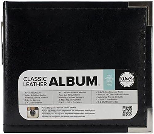 We R Memory Keepers I4X4 Instagram Albums Made Easy, Classic Leather Album 4"X4", BLACK