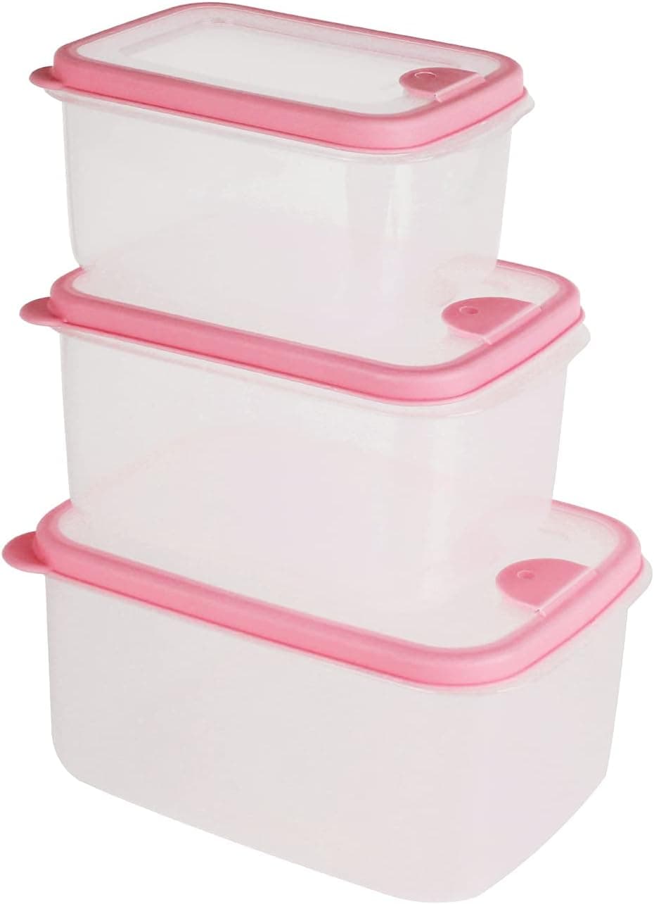 Plastic food containers with lids, BPA-free leak-proof transparent food storage container for fridge storage -3 pack