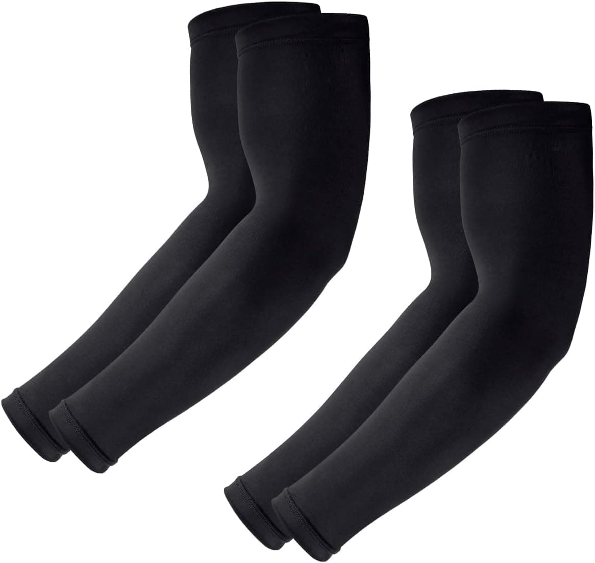 2 Pairs Sports Compression Arm Sleeves - Athletic & Shooting Sleeve for Youth, Men & Women - Basketball ,Football,Baseball