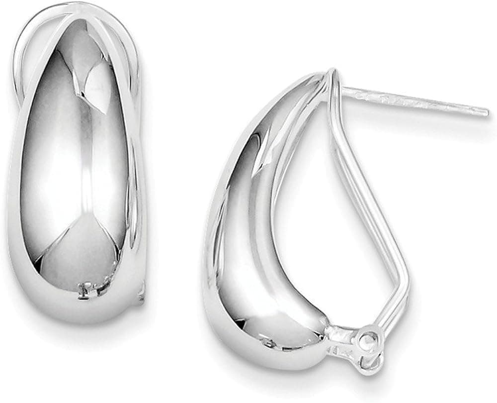 Sterling Silver Clip-back Earrings (0.98 in x 0.47 in)