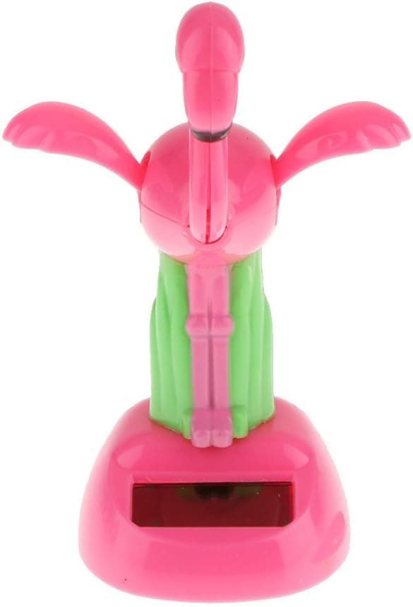 Solar Powered Toy Animal Swinging Toy for Home Office Desk Tabletop Decorative Ornament - Flamingo