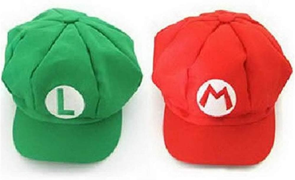 Luckystone Super Role Play Bros Hat, Mario Luigi Cap Cosplay