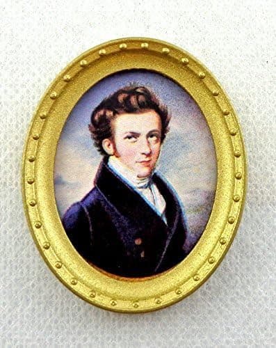 Melody Jane Dolls Houses House Miniature Picture Georgian Gentleman Portrait in Oval Gold Frame