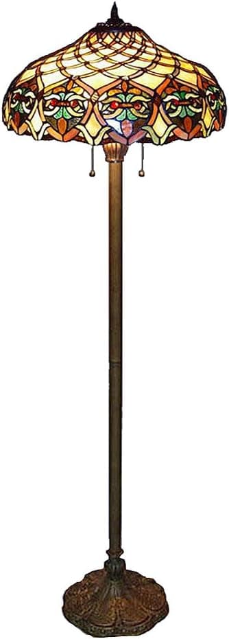 Serena D'italia 18" Tiffany Style Baroque Floor Lamp