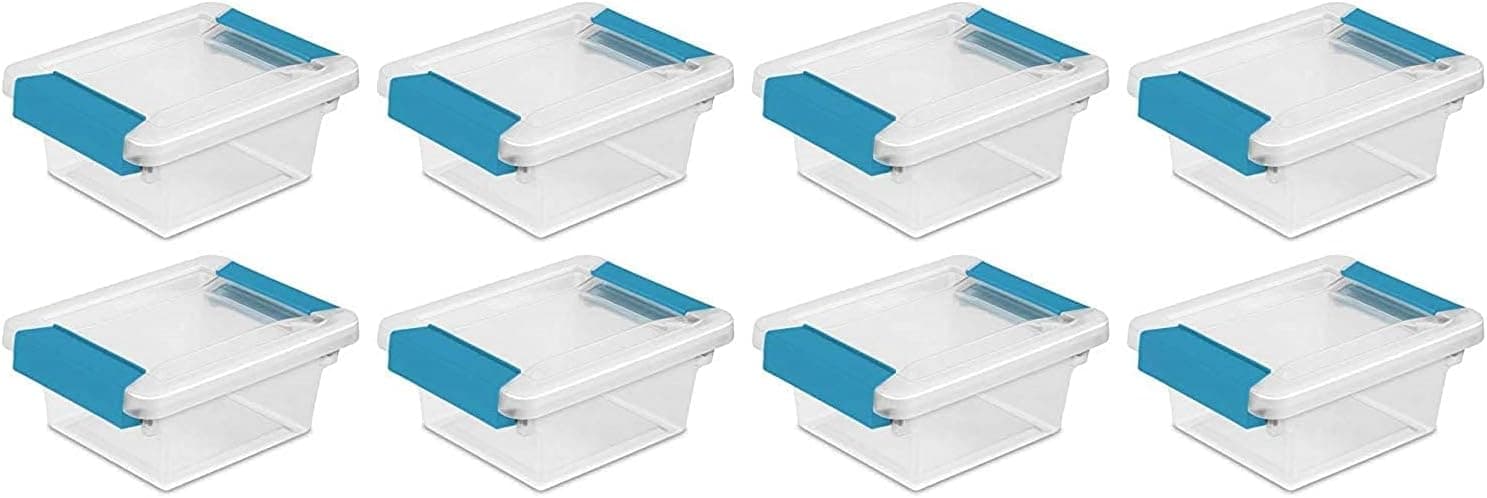 STERILITE Clip Box, Clear Lid & Base w/Colored Latches (Mini)