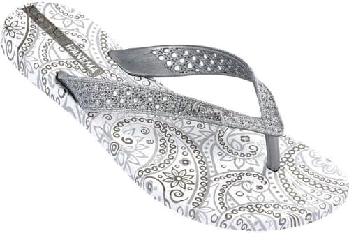 Ipanema Womens Ethnic Glitter Paisley Flip Flop Thong Sandal
