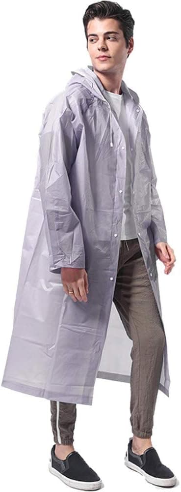 Koddon Rain Ponchos Reusable, Portable EVA Emergency Raincoats for Adults Man and Woman with Hoods and Sleeves, Perfect Rain Gear for Camping, Hiking, Concerts and Theme Parks