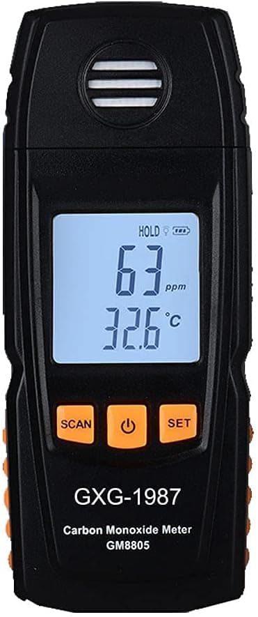 GXG-1987 Handheld Carbon Monoxide Meter with High Precision CO Gas Tester Monitor Detector Gauge 0-1000ppm GM8805 (Black)
