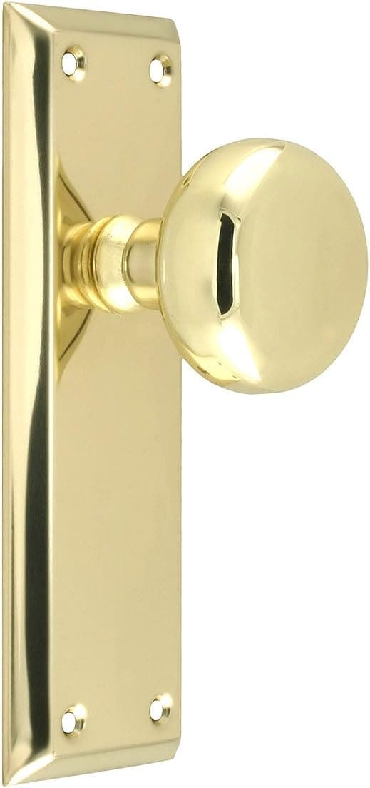 Andover Passage Set With Round Brass Knobs