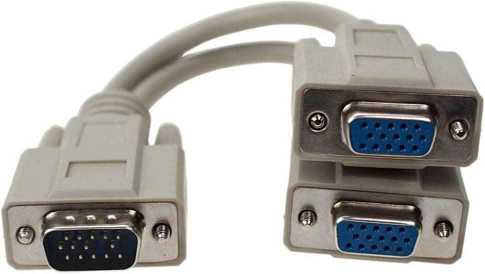 SF Cable, 8" HD15 VGA Male to 2 Female Splitter Cable