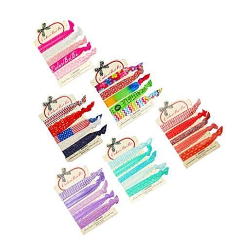ColorBeBe No-Crease, Soft and Stretchy Hair Ties – 30pcs (Print & Solid) - HT-30A