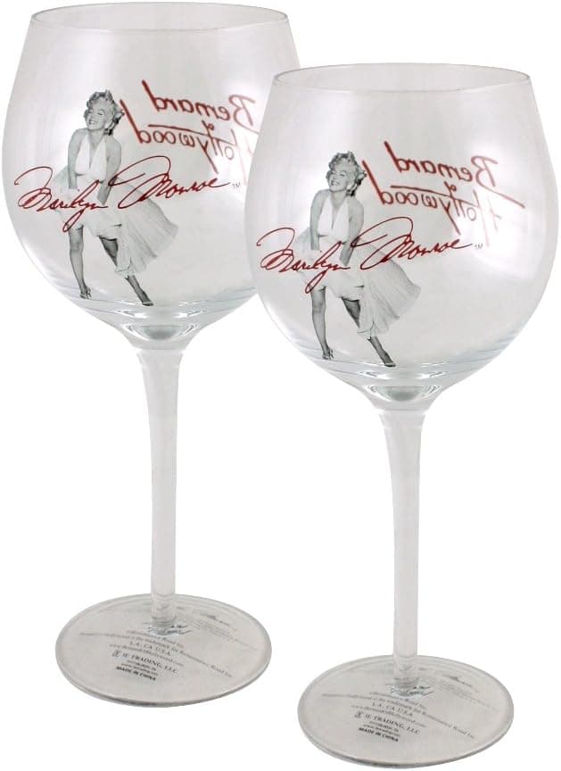 Marilyn Monroe White Dress Wine Glass Set
