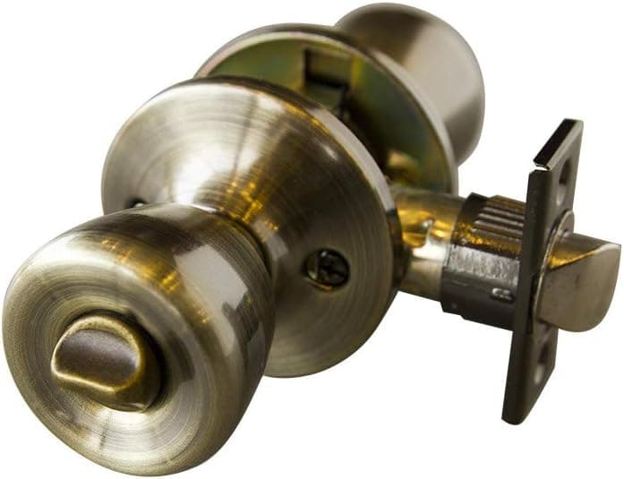 Design House 728360 Terrace 6-Way Universal Privacy Door Knob, Antique Brass, 1