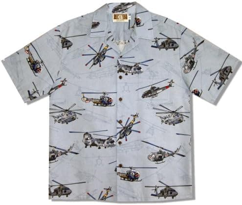 Helicopters Men's Hawaiian Aloha Shirt