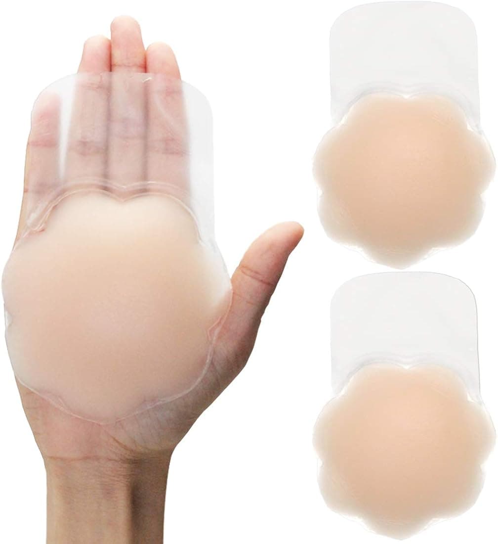 JOEEOS Pasties Nipple Cover Nipple Pasties Breast Lift Tape Large Silicone Nipple Covers Reusable Breast Tape