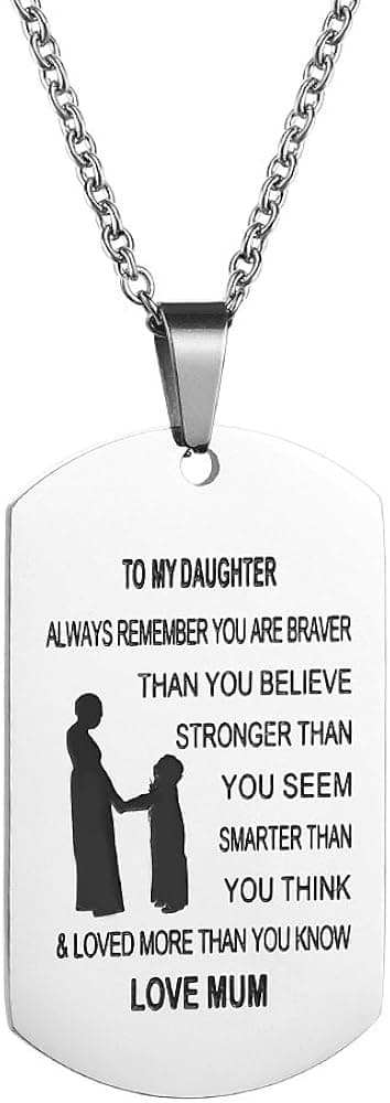 GAGAFEEL You are Braver Than You Believe Stainless Steel Pendant Necklace Hand Stamped Family Unisex Gift