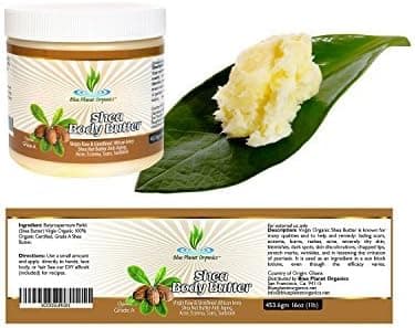 Shea body butter-unrefined raw organic African Grade A-100% natural. For acne, eczema, rashes, stretch marks. DIY moisturizers, lotions, balms, soaps. Leaves skin soft moist and healthy for all ages