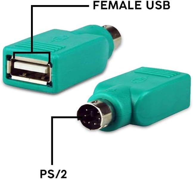 2-Pack RocketBus USB to PS/2 PS2 Adapter for Newer New USB Mouse or Keyboard to Older Old Legacy Computer PS/2 Port