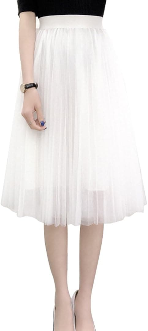 Women's A Line Knee Length Tutu Tulle Prom Party Dance Skirt