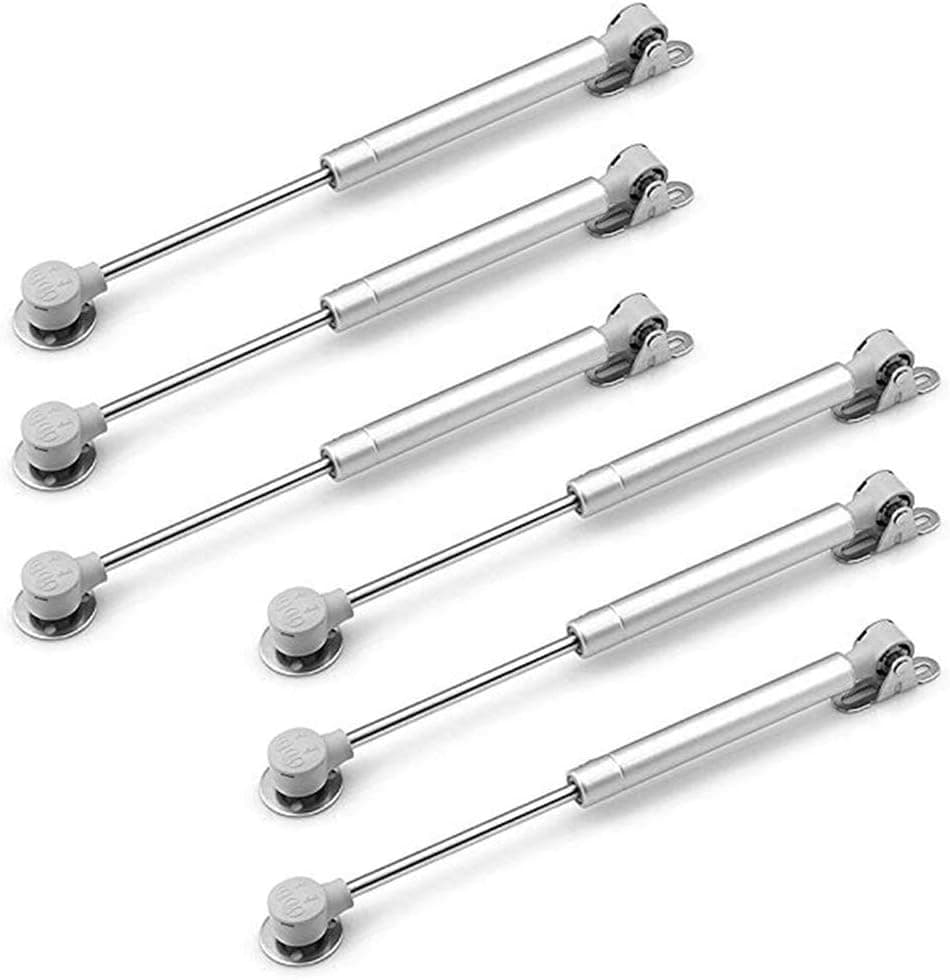 LC LICTOP Soft Close Lid Support 80N/18lb Hydraulic Gas Spring Cabinet Door Safety Lift Support Silver-6 Pcs