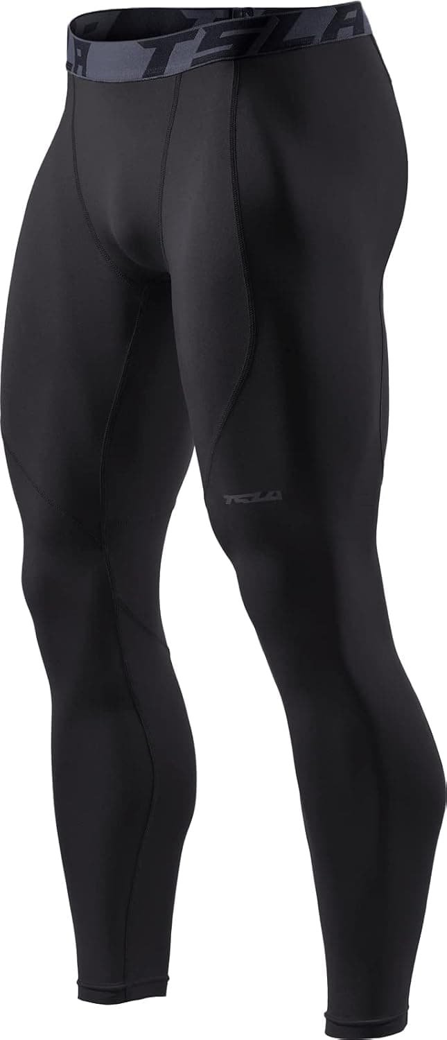 TSLA 1 or 2 Pack Men's Thermal Compression Pants, Athletic Sports Leggings & Running Tights, Wintergear Base Layer Bottoms