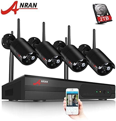 ANRAN 4CH 1080P HDMI WiFi NVR Security Camera System IR Outdoor Waterproof CCTV Camera Wireless Surveillance System,with 2TB HDD