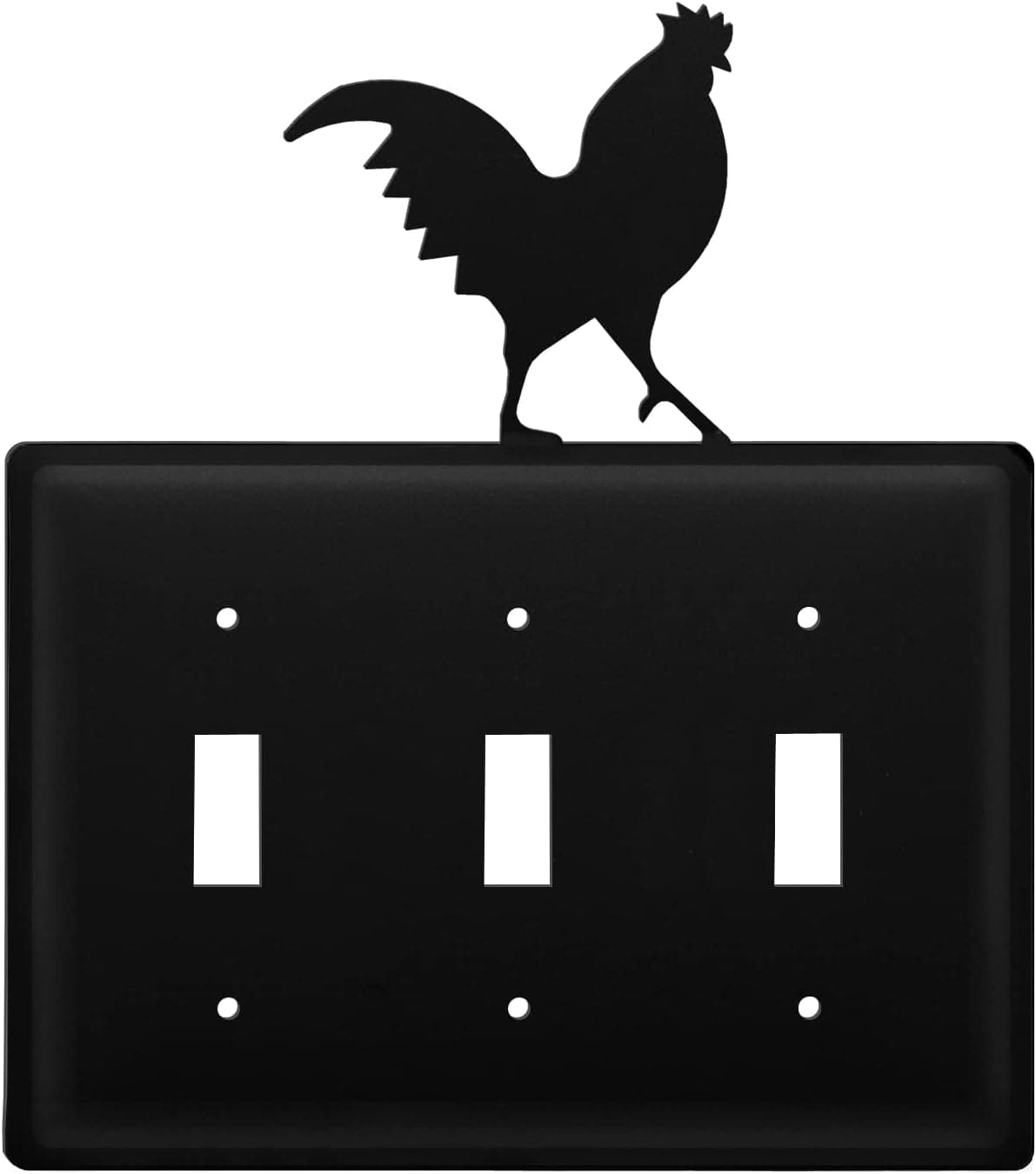 Village Wrought Iron Triple Rooster Triple Switch Cover