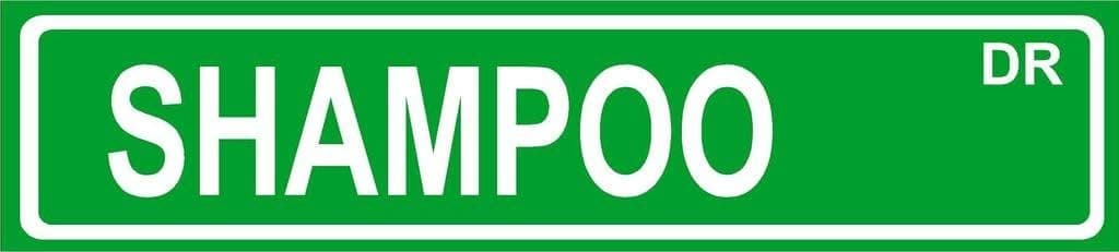 ANY AND ALL GRAPHICS Shampoo Room décor Green Street Sign 4"x18" Plastic